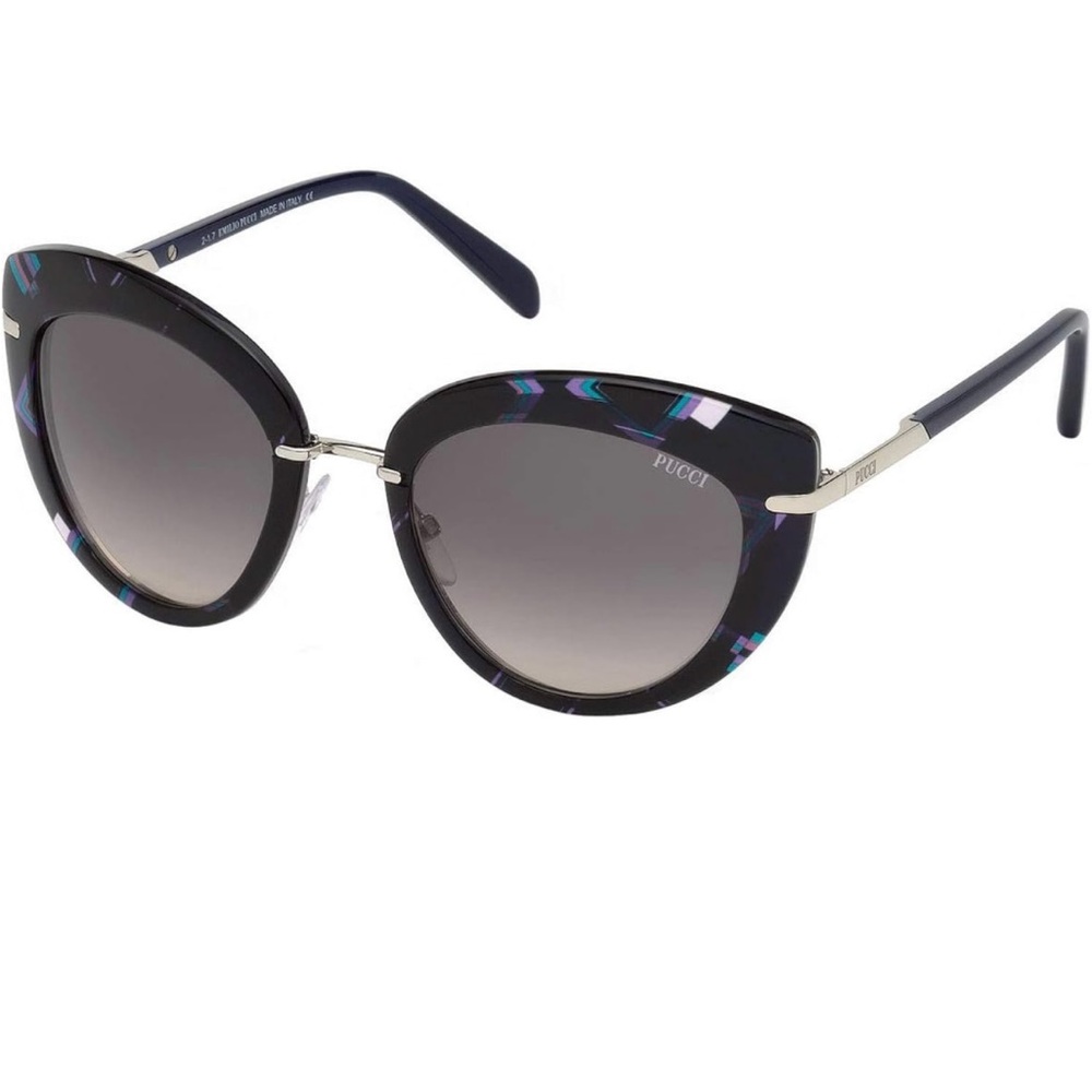 Emilio Pucci EP0071-92B METAL SUNGLASSES
Blue/Smoke Gradient 55mm